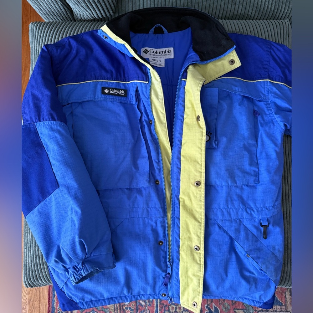 Columbia Vintage Ski Two-Tone Blue and Yellow Jacket